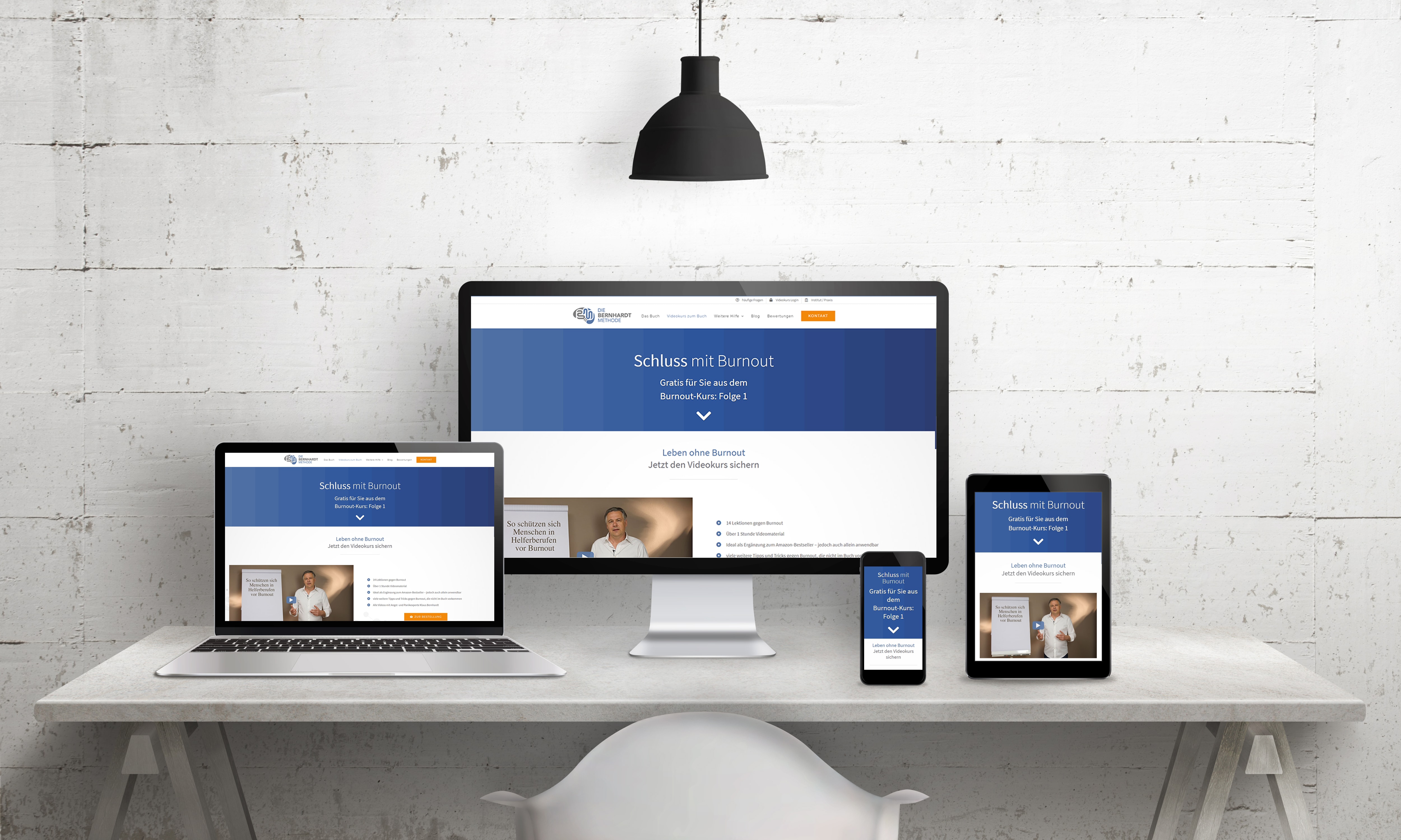 Creative deks scene for web design agency promotion. Modern, cle